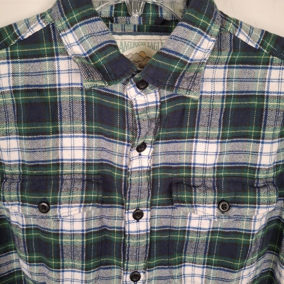 American Eagle Outfitters Other - American Eagle Flannel Men's Medium Shirt Blue Green Plaid Tartan Outdoors‎